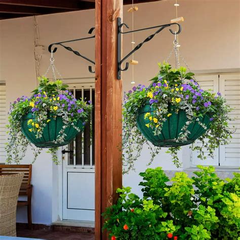 metal brackets for hanging basket|pole mounted hanging basket brackets.